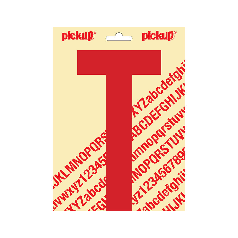 Plakletter Nobel 200mm rood T - Nobel - 31022200T - EAN 8711234253194 - zelfklevend vinyl