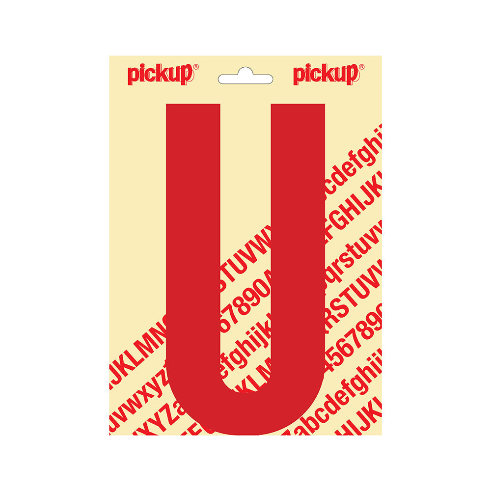 Plakletter Nobel 200mm rood U - Nobel - 31022200U - EAN 8711234253200 - zelfklevend vinyl