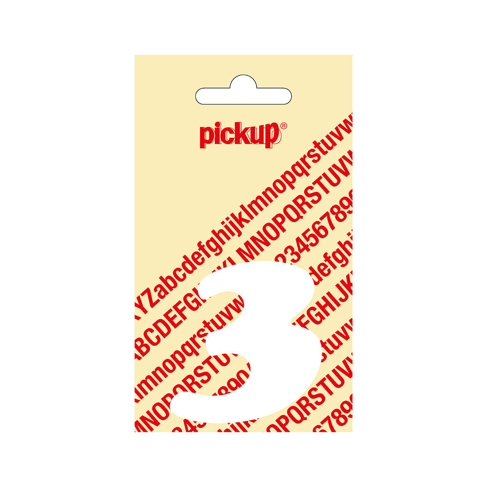 Plakcijfer CooperBlack 60 mm - wit 3 - CooperBlack - 313120603 - EAN 8711234312334 - zelfklevend vinyl