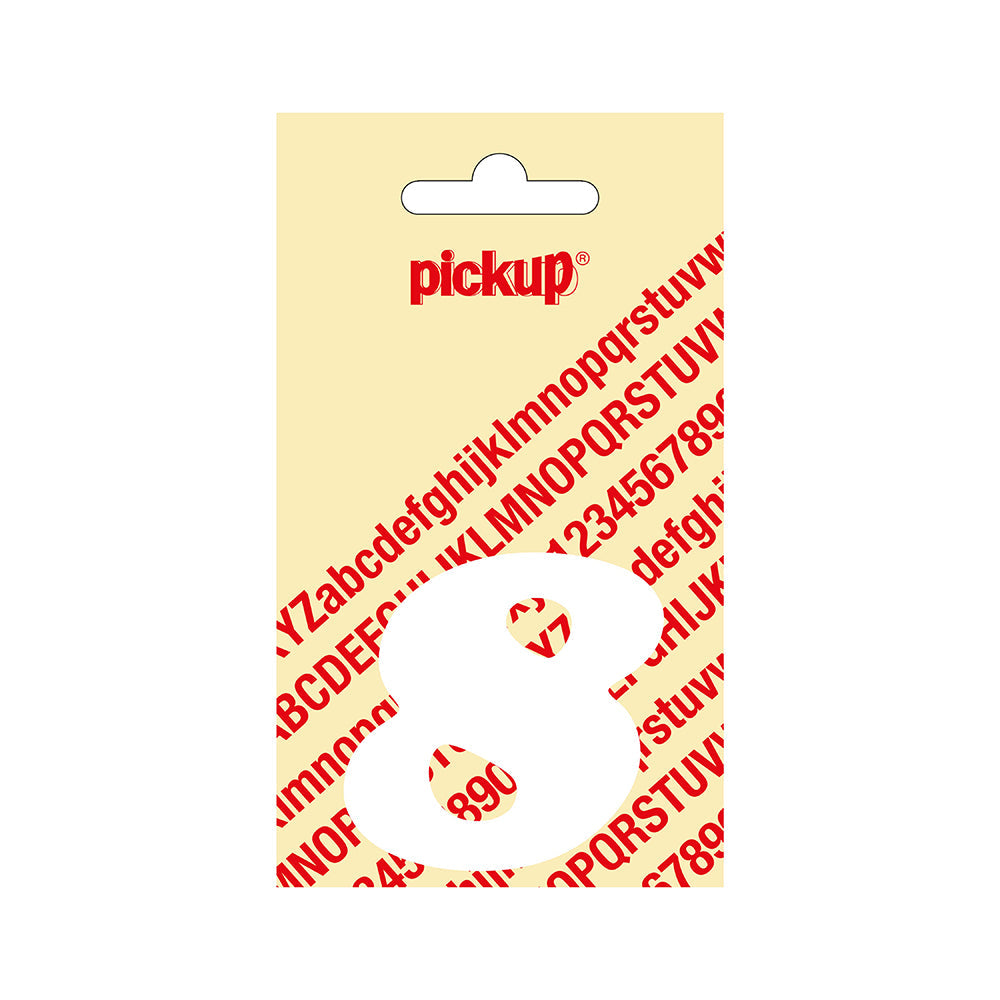 Plakcijfer CooperBlack 60 mm - wit 8 - CooperBlack - 313120608 - EAN 8711234312389 - zelfklevend vinyl