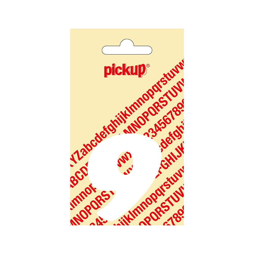 Plakcijfer CooperBlack 60 mm - wit 9 - CooperBlack - 313120609 - EAN 8711234312396 - zelfklevend vinyl