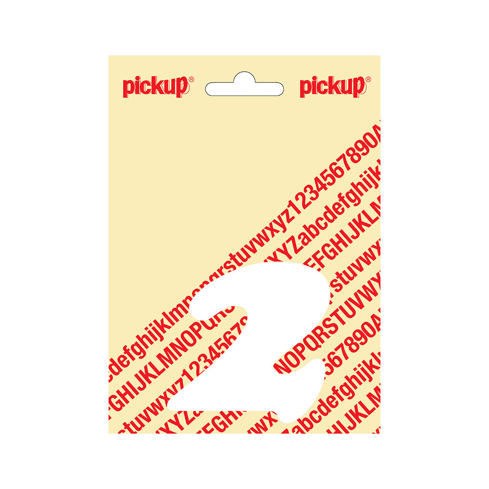 Plakcijfer CooperBlack 80 mm - wit 2 - CooperBlack - 313120802 - EAN 8711234322326 - zelfklevend vinyl