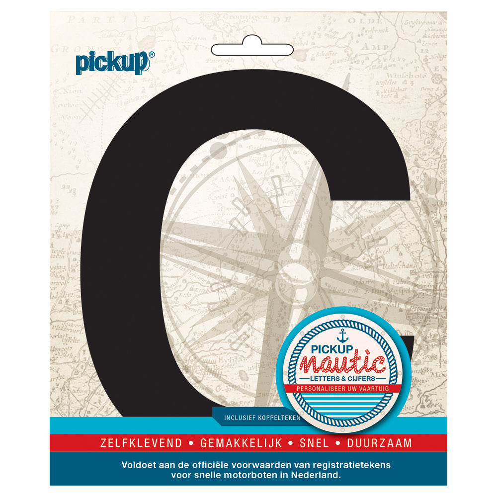 Nautic plakletter 150mm zwart C - zwart C 31402150C - EAN 8711234061317 - zelfklevend vinyl zelfklevend vinyl lettertype geschikt voor nautische toepassingen haven zeilboten motorboten schepen pleziervaart