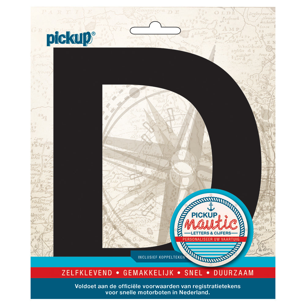 Nautic plakletter 150mm zwart D - zwart D 31402150D - EAN 8711234061324 - zelfklevend vinyl zelfklevend vinyl lettertype geschikt voor nautische toepassingen haven zeilboten motorboten schepen pleziervaart