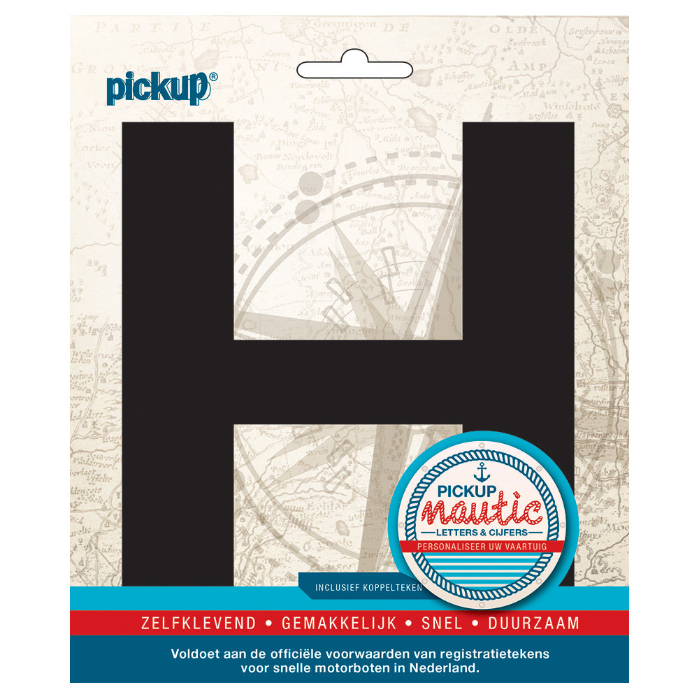 Nautic plakletter 150mm zwart H - zwart H 31402150H - EAN 8711234061362 - zelfklevend vinyl zelfklevend vinyl lettertype geschikt voor nautische toepassingen haven zeilboten motorboten schepen pleziervaart