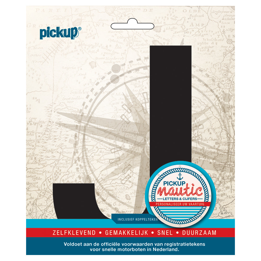 Nautic plakletter 150mm zwart J - zwart J 31402150J - EAN 8711234061386 - zelfklevend vinyl zelfklevend vinyl lettertype geschikt voor nautische toepassingen haven zeilboten motorboten schepen pleziervaart