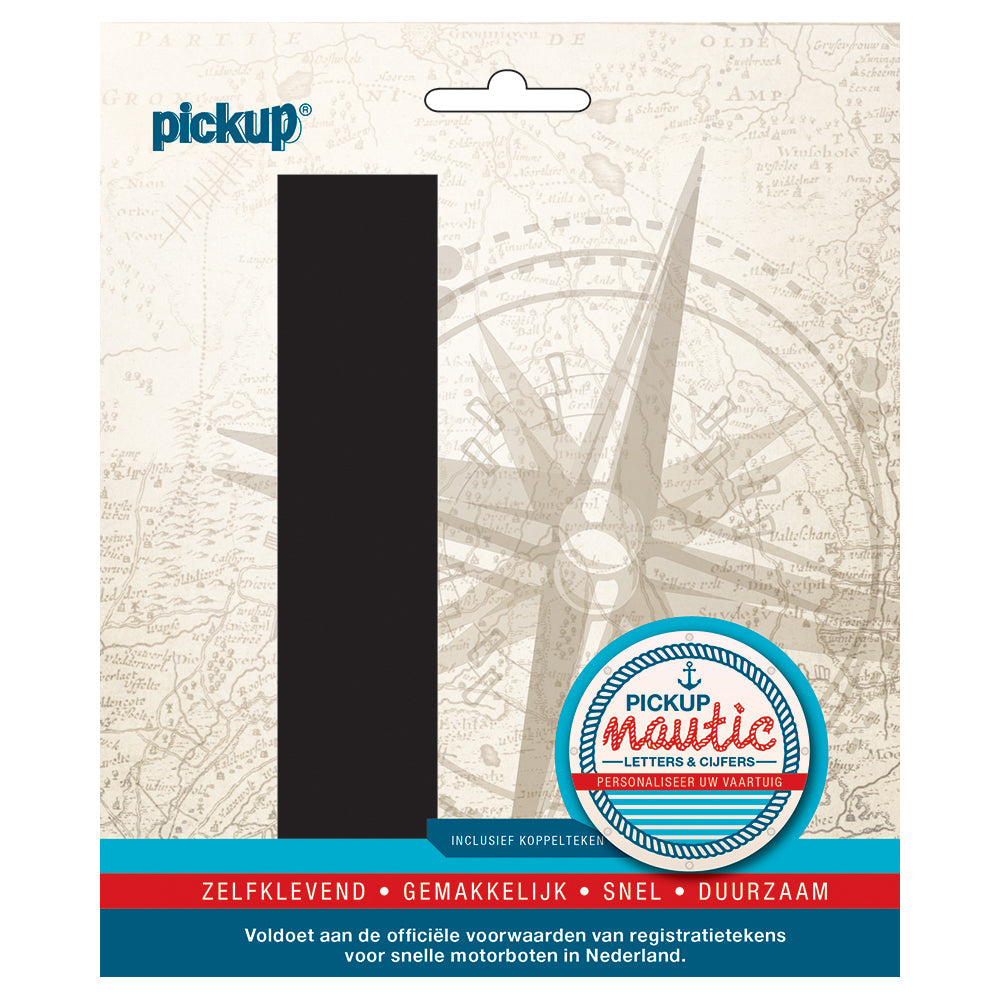 Nautic plakletter 150mm zwart L - zwart L 31402150L - EAN 8711234061409 - zelfklevend vinyl zelfklevend vinyl lettertype geschikt voor nautische toepassingen haven zeilboten motorboten schepen pleziervaart