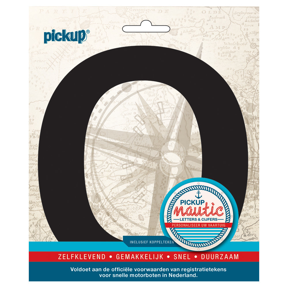 Nautic plakletter 150mm zwart O - zwart O 31402150O - EAN 8711234061430 - zelfklevend vinyl zelfklevend vinyl lettertype geschikt voor nautische toepassingen haven zeilboten motorboten schepen pleziervaart