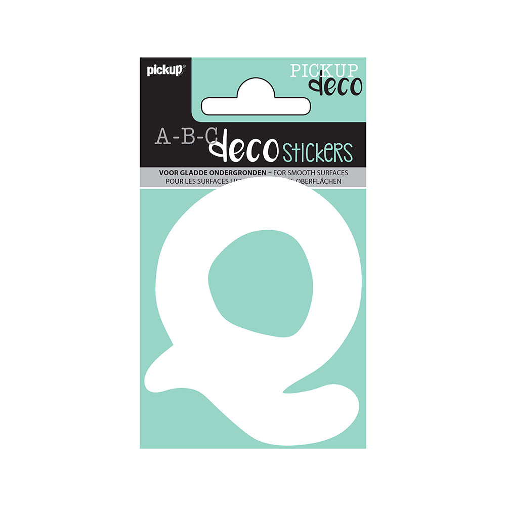 Decoletter Emma 70 mm - wit Q decoratief lettertype voor binnen- en buiten 32412070Q - EAN 8711234003348 - zelfklevend vinyl