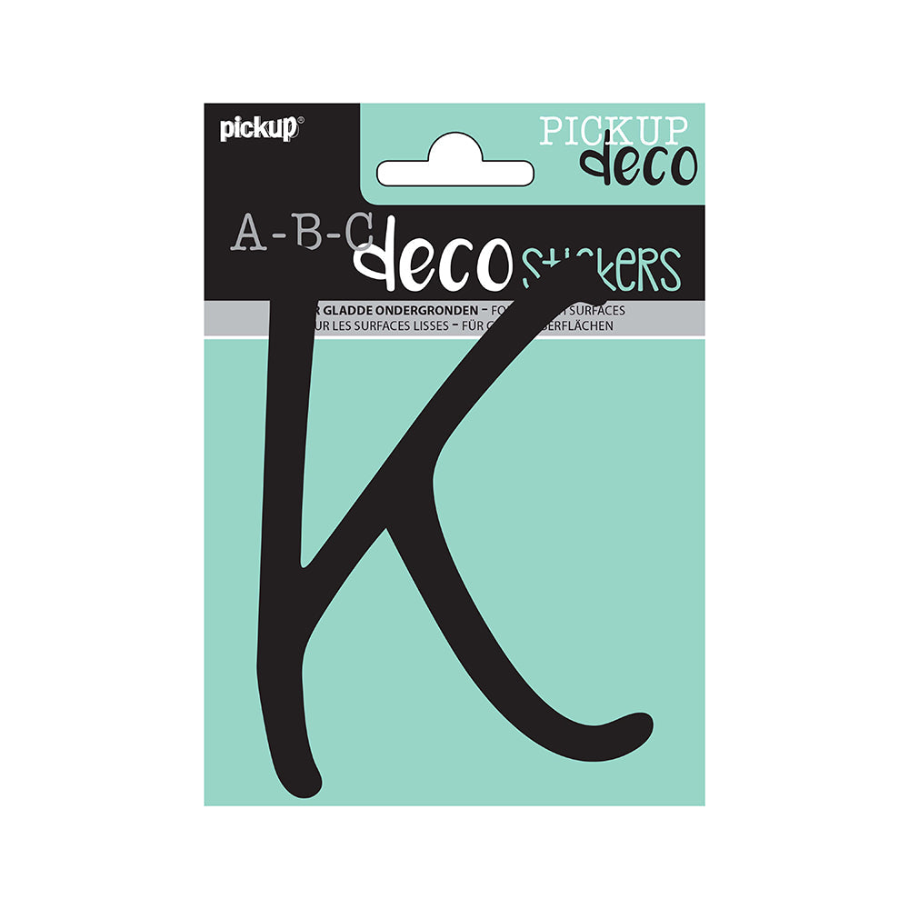 Decoletter Lynn 120 mm - zwart K decoratief lettertype voor binnen- en buiten 32502120K - EAN 8711234003645 - zelfklevend vinyl
