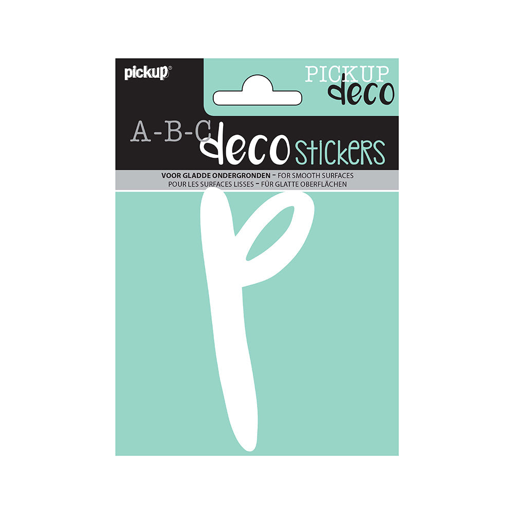 Decoletter Zoë 110 mm - wit P decoratief lettertype voor binnen- en buiten 32612110P - EAN 8711234004055 - zelfklevend vinyl