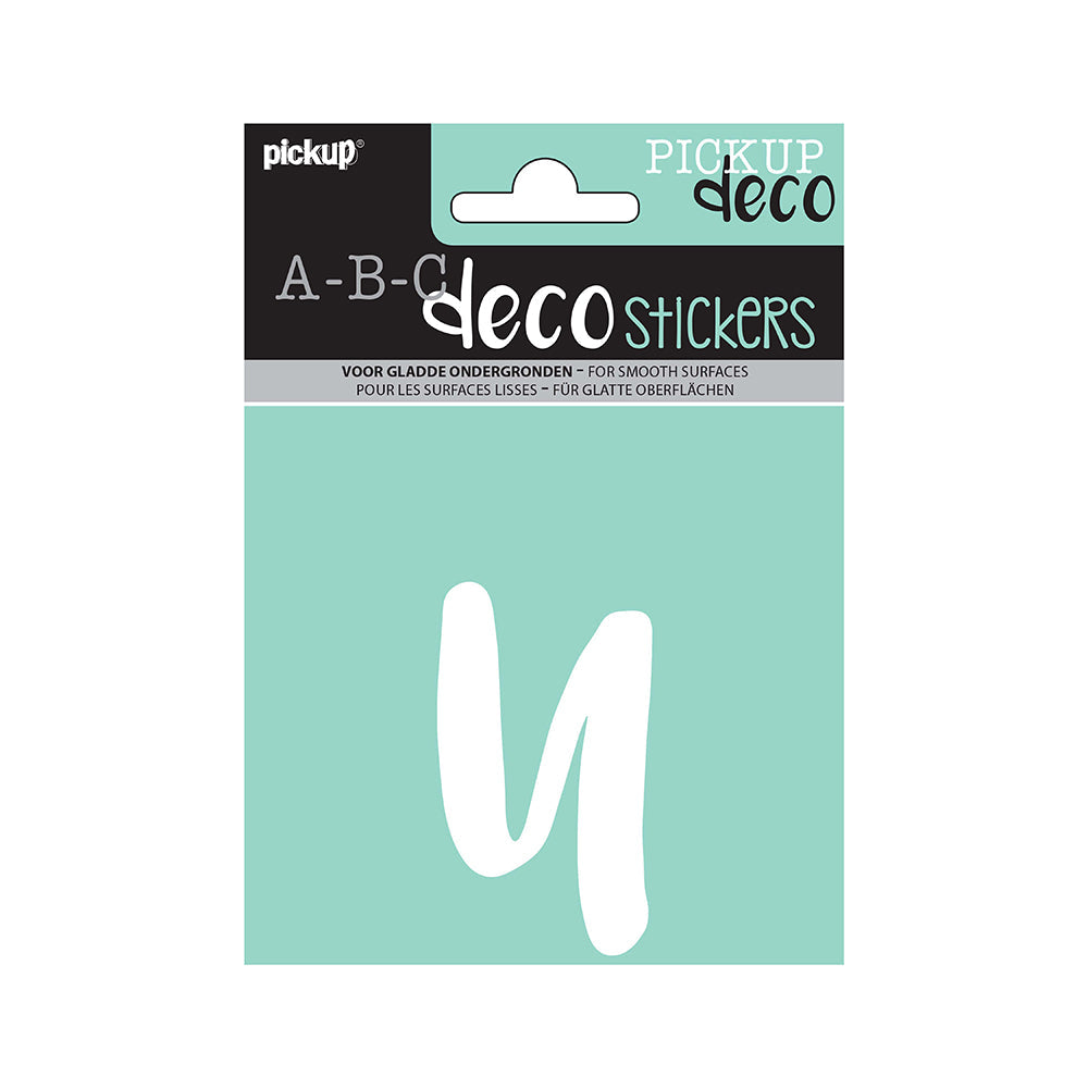 Decoletter Zoë 110 mm - wit U decoratief lettertype voor binnen- en buiten 32612110U - EAN 8711234004109 - zelfklevend vinyl