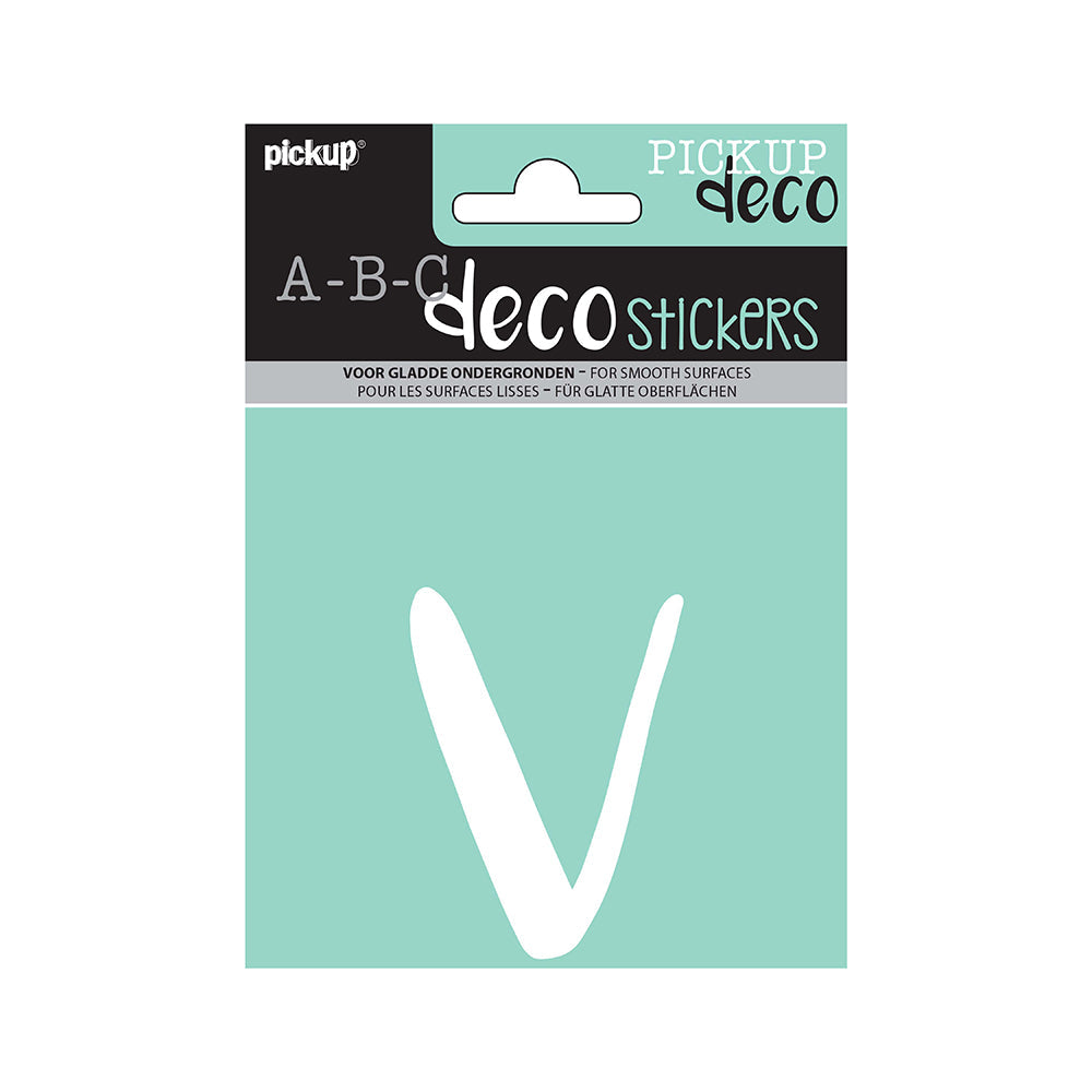 Decoletter Zoë 110 mm - wit V decoratief lettertype voor binnen- en buiten 32612110V - EAN 8711234004116 - zelfklevend vinyl