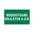 Bord 330x200 mm - Nooduitgang vluchtweg vrijlaten a.u.b. - 1270332286 - EAN 8711234127686 - hard kunststof polystyreen 1,5 mm