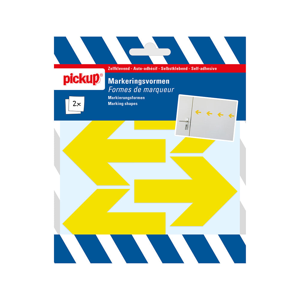 Markeringsvorm geel - pijlen 65 mm - 1272100421 - EAN 8711234001580 - zelfklevend vinyl