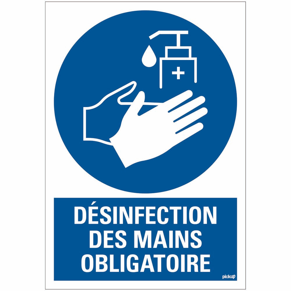 Panneau 230x330 mm dŠsinfection des mains obligatoire social distance distance sociale 19  1272300270 EAN 8711234133663