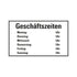 Kunststoff Schild bord 330x200 mm GESCHÄFTSZEITEN 1280332008 EAN 8711234130570 200x330 mm