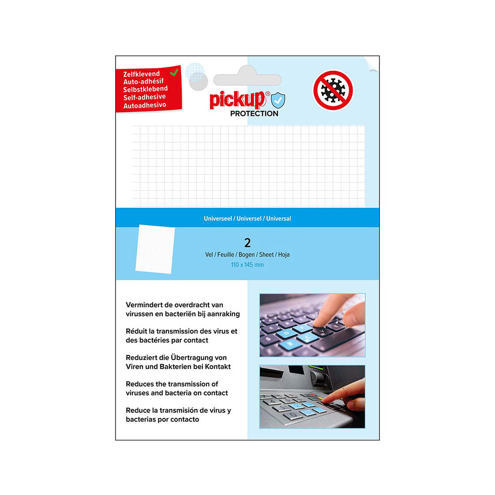Protection Folie universeel - 11x14,5 cm - transparant - zelfklevend vinyl- 1500000021 - EAN 8711234033079 - remt en breekt bacteri‰n af, o.a. Covid-19 Corona