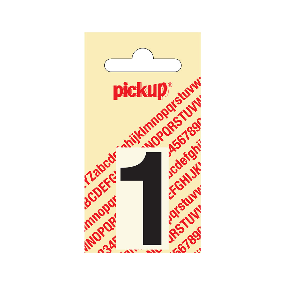 Plakcijfer Helvetica 40 mm - zwart 1 - Helvetica - 312020401 - EAN 8711234101310 - zelfklevend vinyl