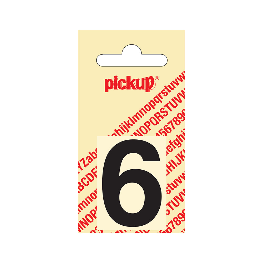 Plakcijfer Helvetica 40 mm - zwart 6 - Helvetica - 312020406 - EAN 8711234101365 - zelfklevend vinyl