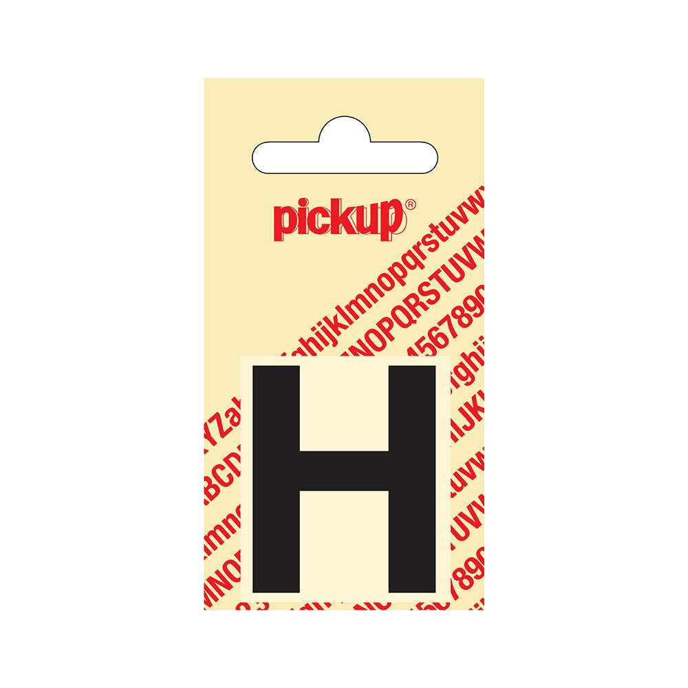Plakletter Helvetica 40 mm - zwart H - Helvetica - 31202040H - EAN 8711234101075 - zelfklevend vinyl