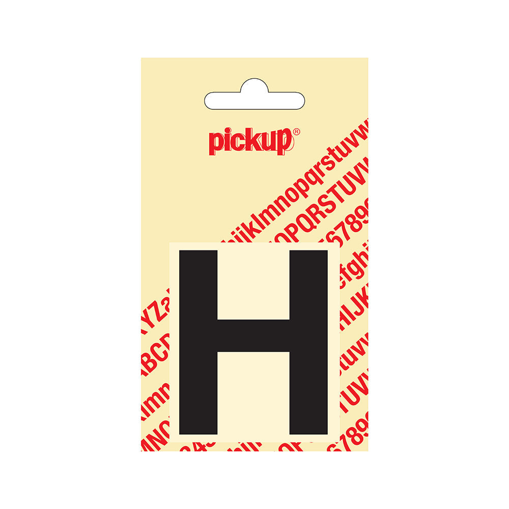 Plakletter Helvetica 60 mm - zwart H - Helvetica - 31202060H - EAN 8711234121073 - zelfklevend vinyl