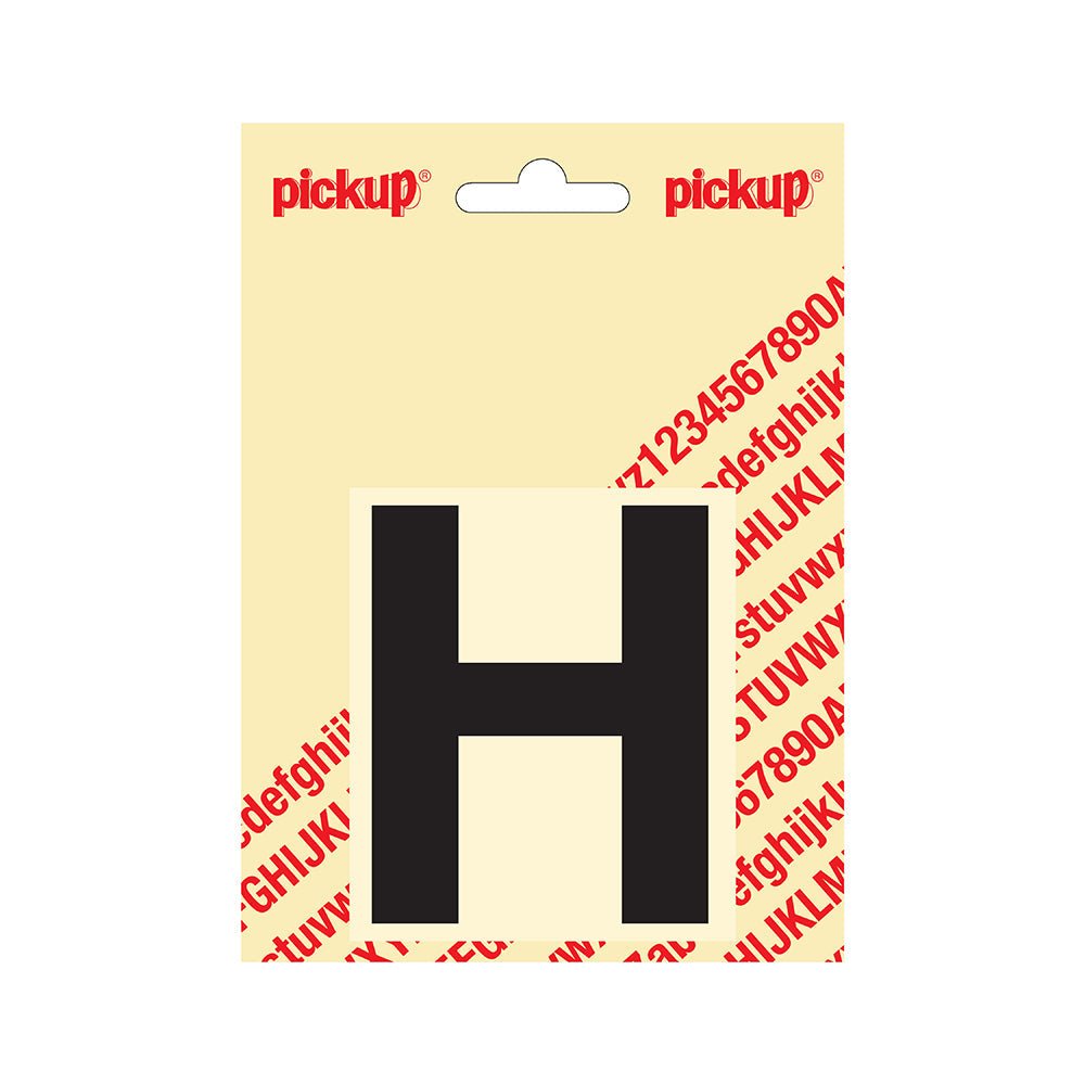 Plakletter Helvetica 80 mm - zwart H - Helvetica - 31202080H - EAN 8711234131072 - zelfklevend vinyl