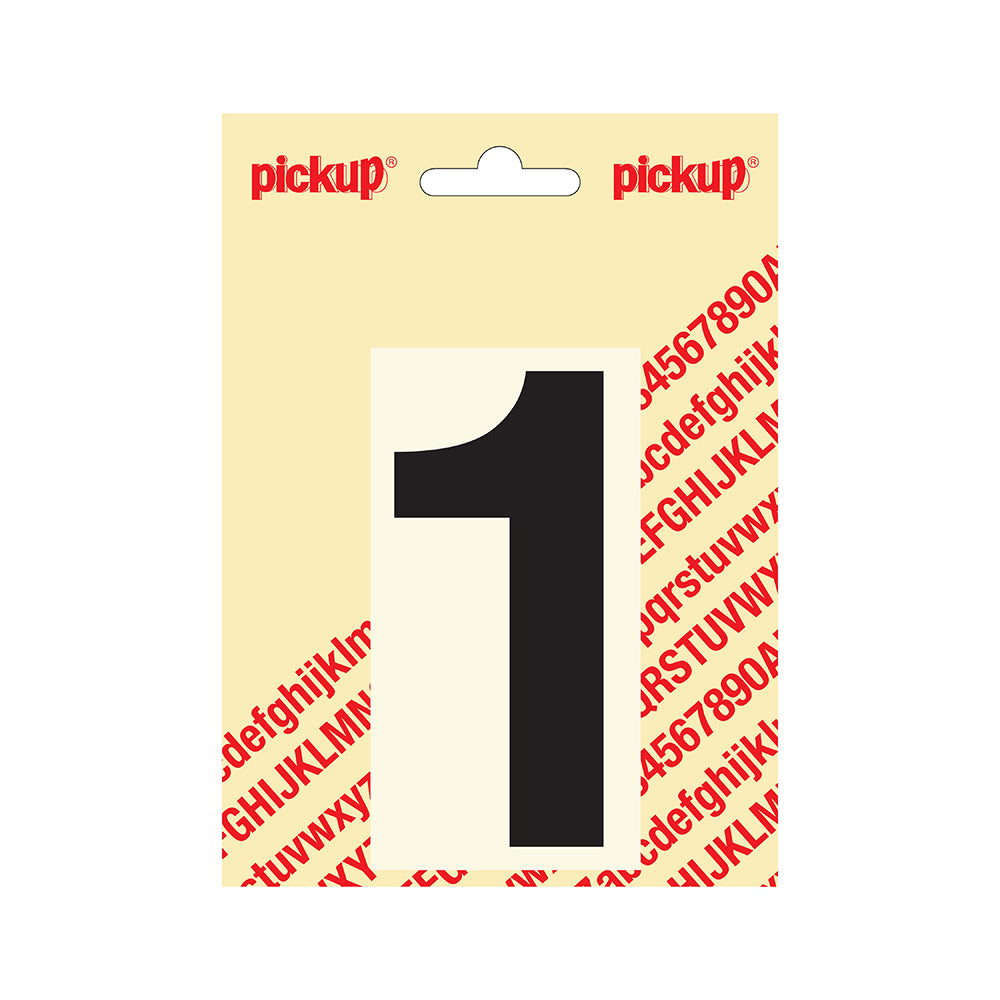 Plakcijfer Helvetica 100 mm - zwart 1 - Helvetica - 312021001 - EAN 8711234141316 - zelfklevend vinyl
