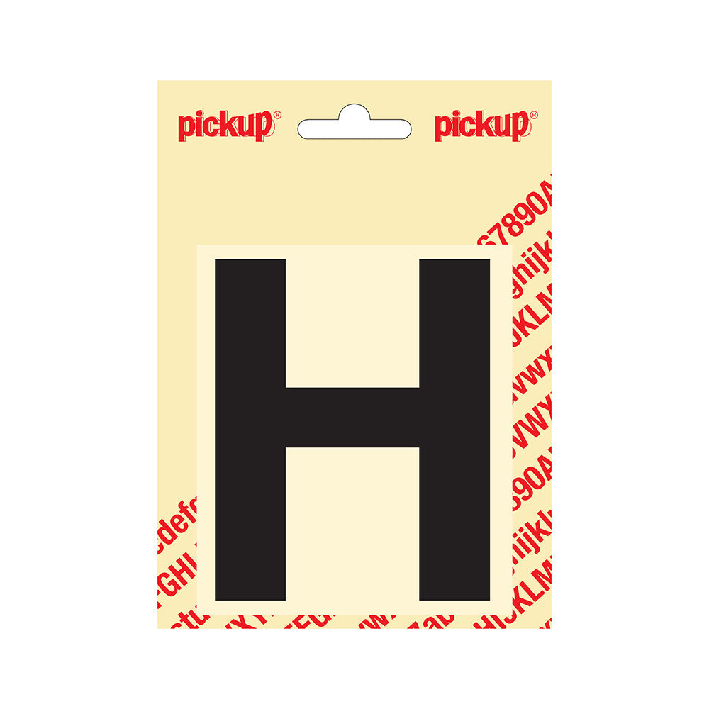 Plakletter Helvetica 100 mm - zwart H - Helvetica - 31202100H - EAN 8711234141071 - zelfklevend vinyl