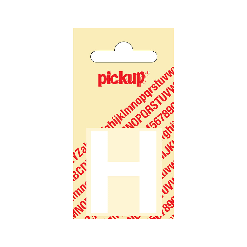 Plakletter Helvetica 40 mm - wit H - Helvetica - 31212040H - EAN 8711234102072 - zelfklevend vinyl