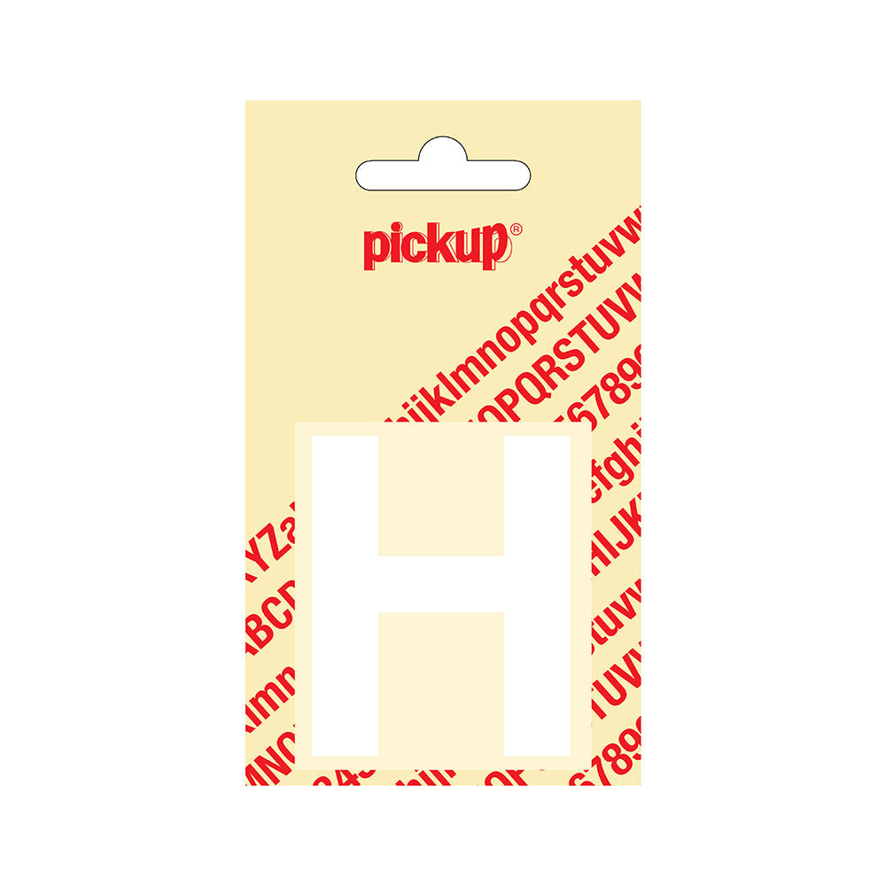 Plakletter Helvetica 60 mm - wit H - Helvetica - 31212060H - EAN 8711234122070 - zelfklevend vinyl