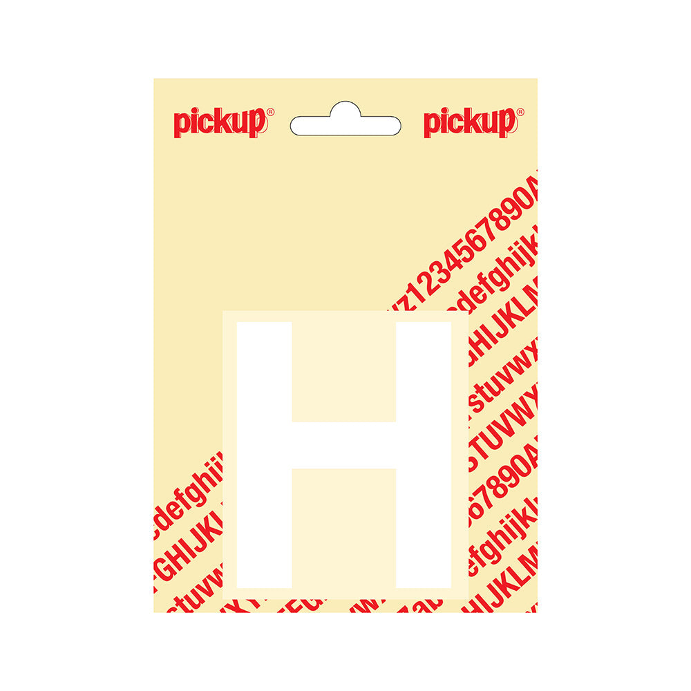 Plakletter Helvetica 80 mm - wit H - Helvetica - 31212080H - EAN 8711234132079 - zelfklevend vinyl