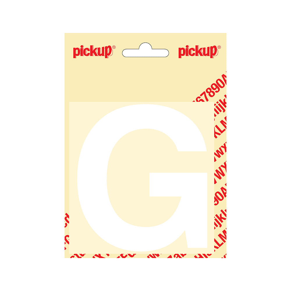 Plakletter Helvetica 100 mm - wit G - Helvetica - 31212100G - EAN 8711234142061 - zelfklevend vinyl