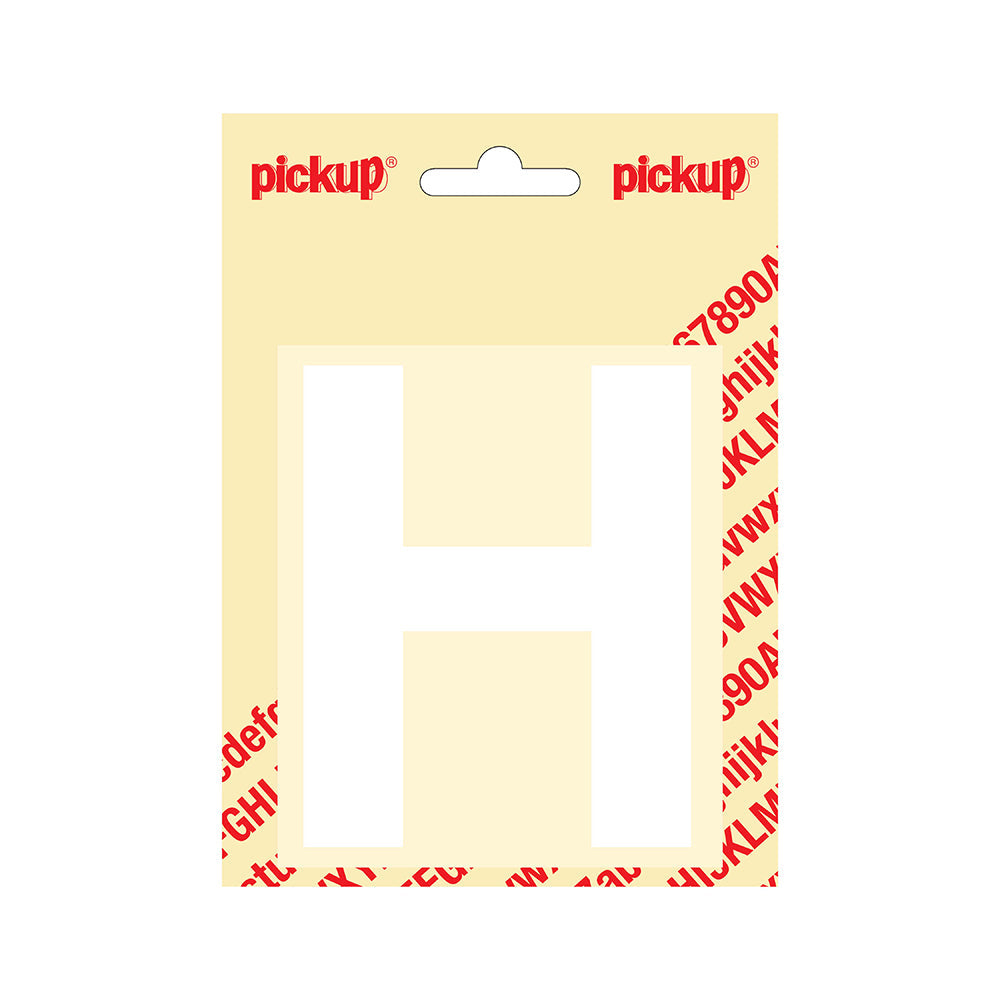 Plakletter Helvetica 100 mm - wit H - Helvetica - 31212100H - EAN 8711234142078 - zelfklevend vinyl