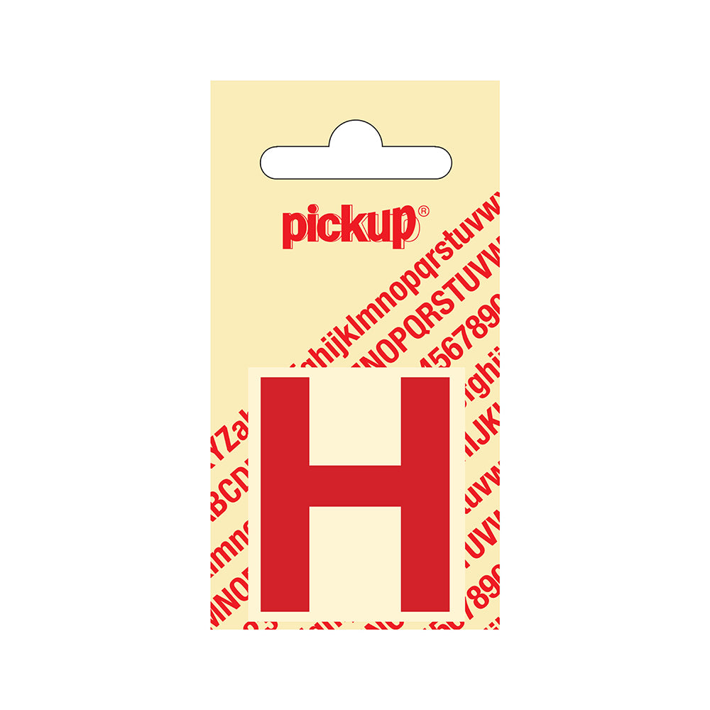 Plakletter Helvetica 40 mm - rood H - Helvetica - 31222040H - EAN 8711234103079 - zelfklevend vinyl
