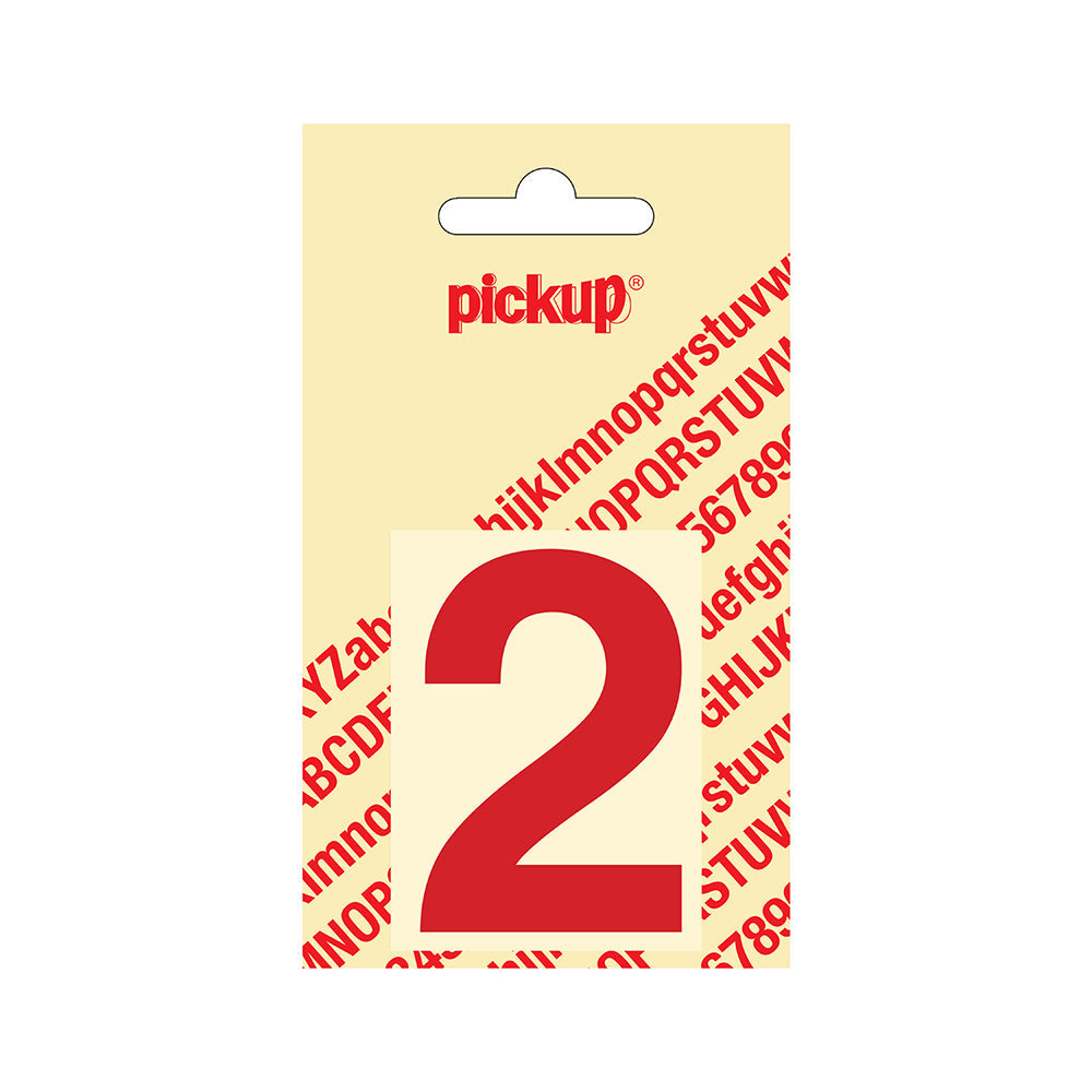 Plakcijfer Helvetica 60 mm - rood 2 - Helvetica - 312220602 - EAN 8711234123329 - zelfklevend vinyl