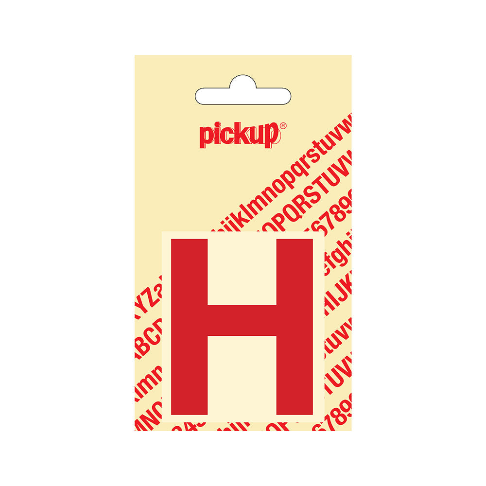 Plakletter Helvetica 60 mm - rood H - Helvetica - 31222060H - EAN 8711234123077 - zelfklevend vinyl
