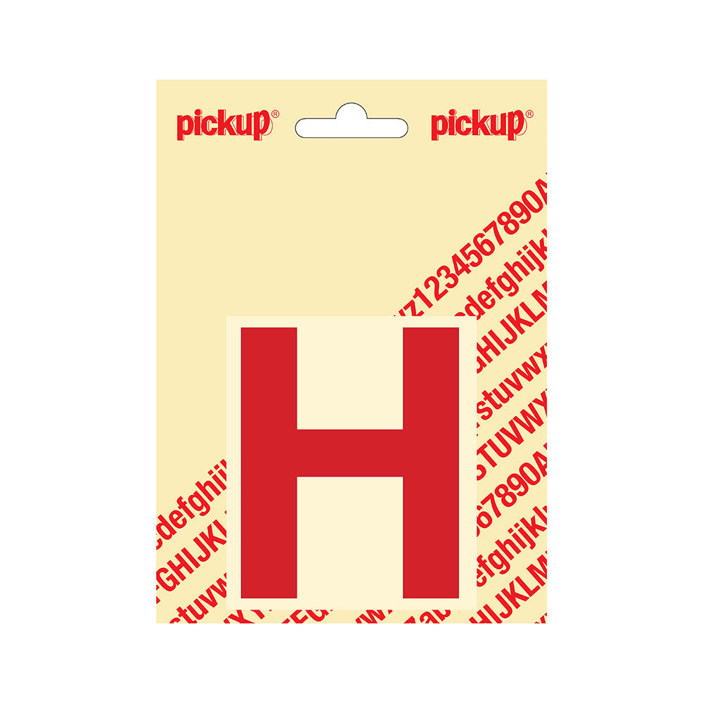 Plakletter Helvetica 80 mm - rood H - Helvetica - 31222080H - EAN 8711234133076 - zelfklevend vinyl