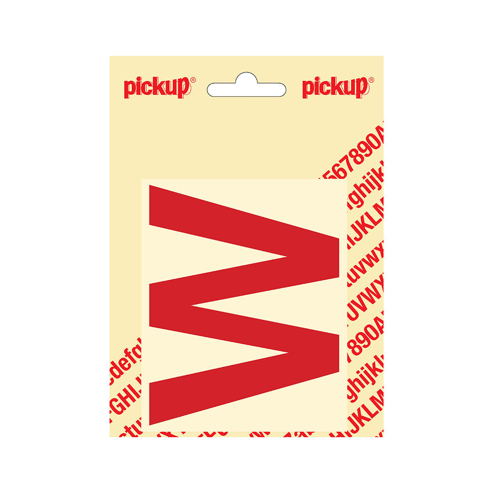 Plakletter Helvetica 80 mm - rood W - Helvetica - 31222080W - EAN 8711234133229 - zelfklevend vinyl