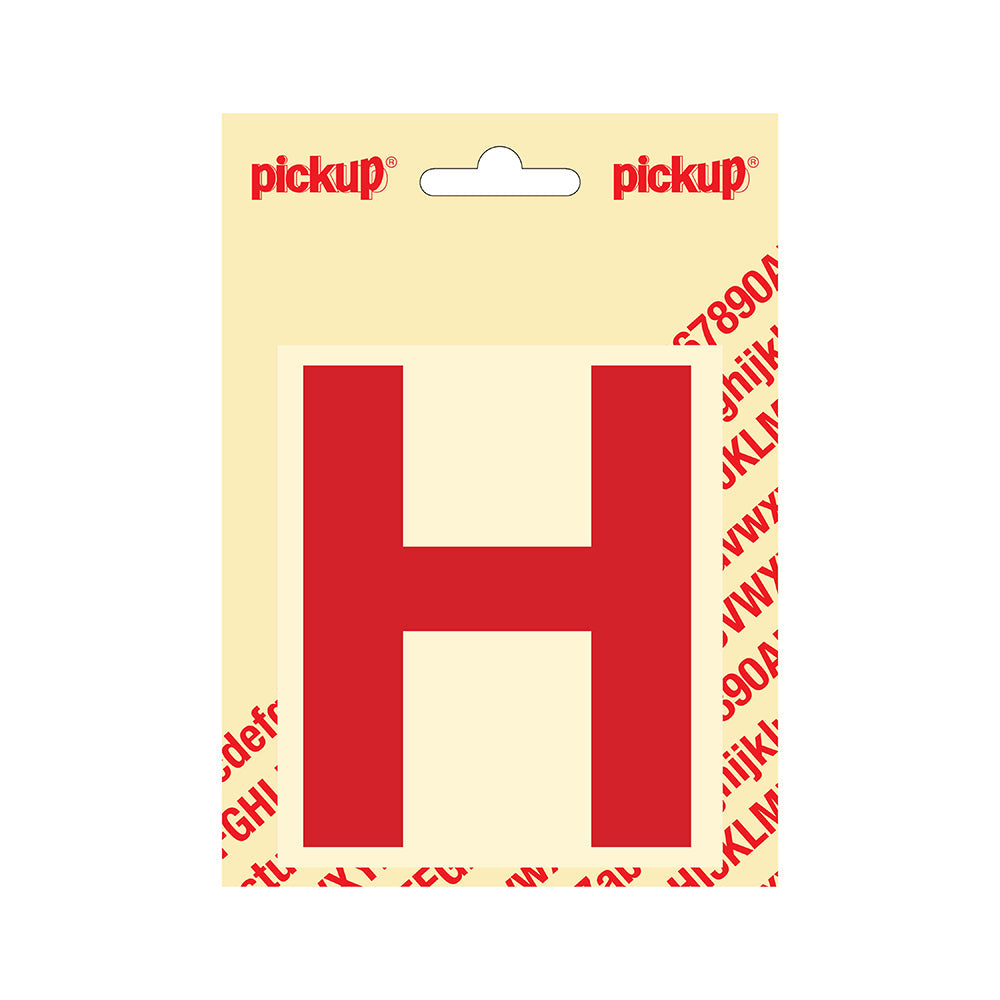 Plakletter Helvetica 100 mm - rood H - Helvetica - 31222100H - EAN 8711234143075 - zelfklevend vinyl