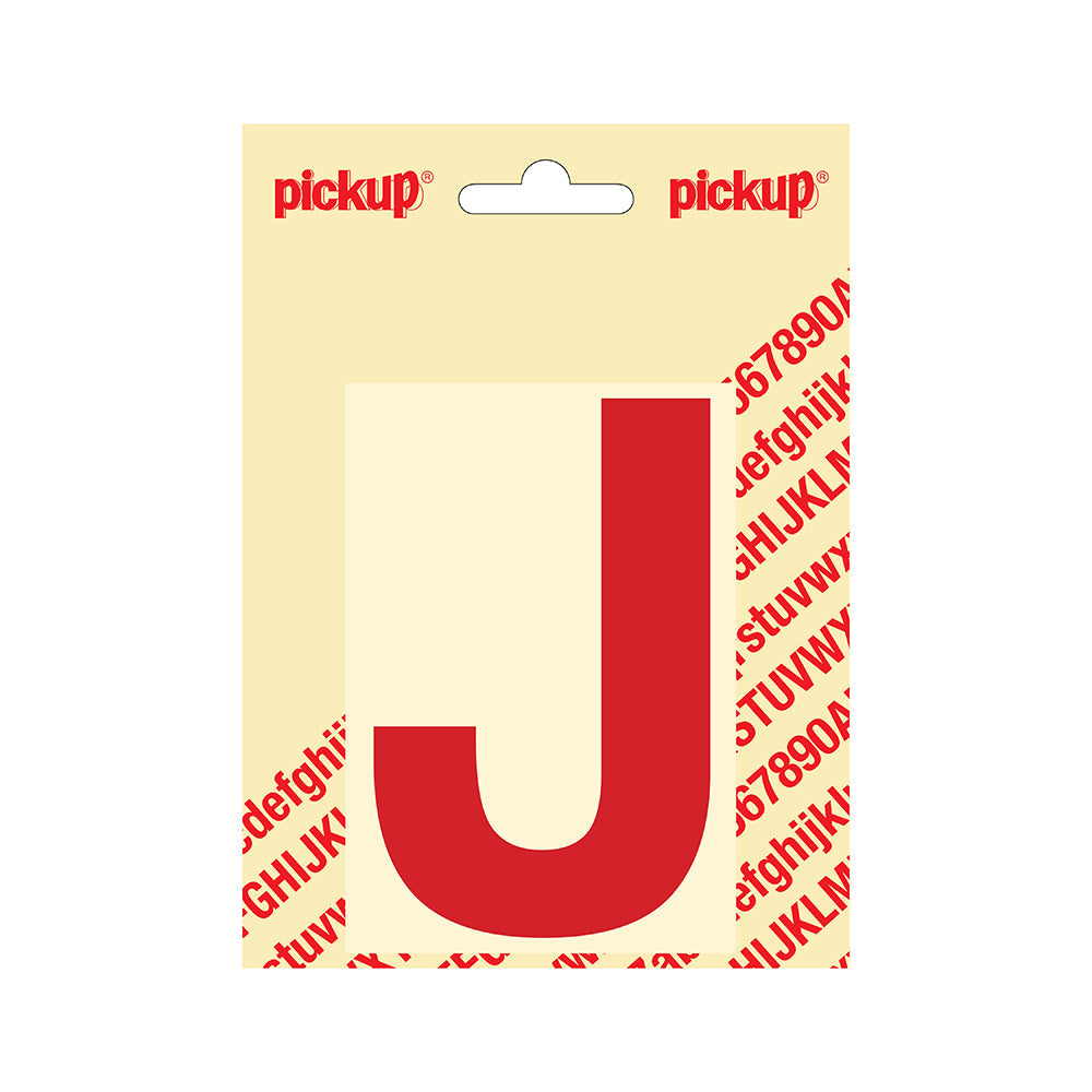 Plakletter Helvetica 100 mm - rood J - Helvetica - 31222100J - EAN 8711234143099 - zelfklevend vinyl