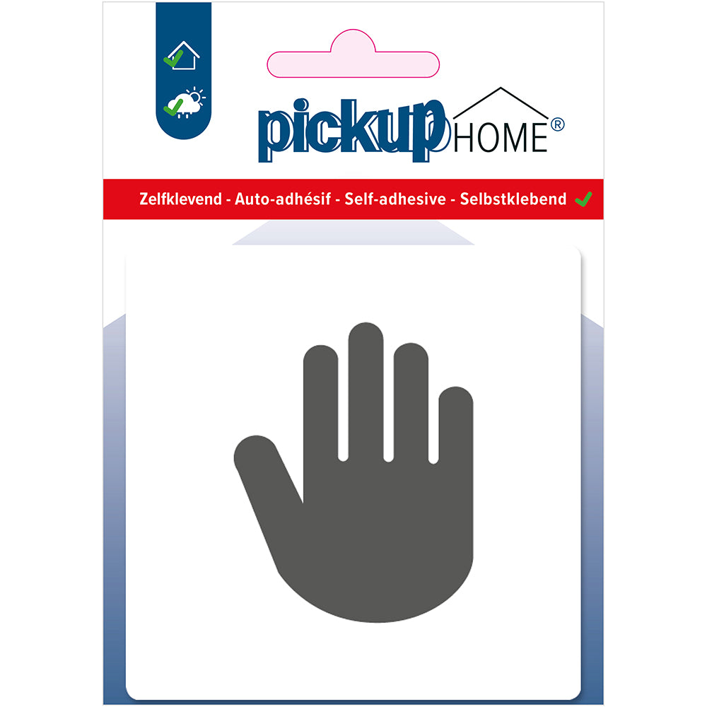 Route Acryl Hand Priv‚ wit - 9 x 9 cm - 4212090106 - EAN 8711234004413 - zelfklevend acrylaat 3 mm