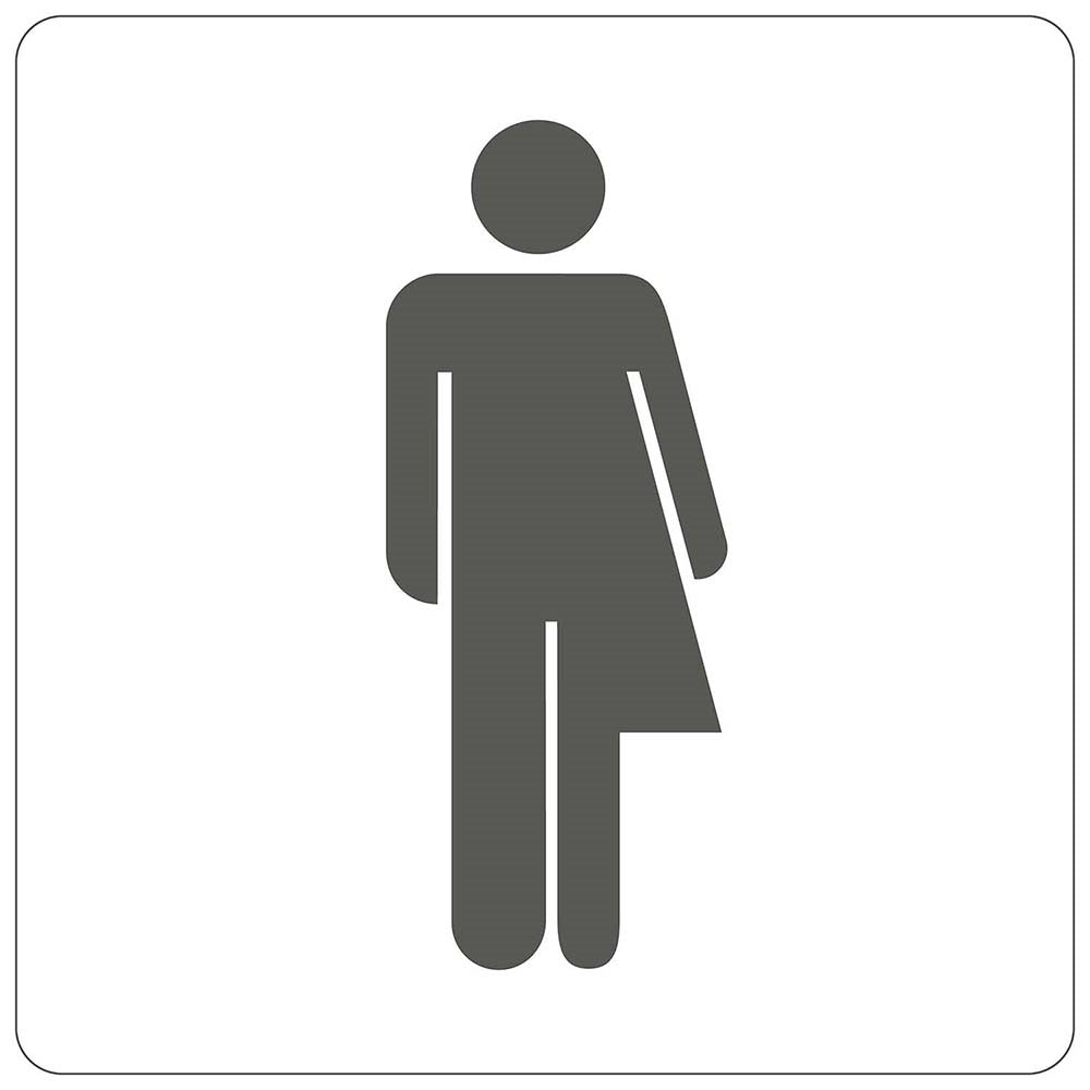 Route Acryl Genderneutraal, wit - 9 x 9 cm - toiletten - WC - 4212090125 - EAN 8711234008046 - zelfklevend acrylaat 3 mm