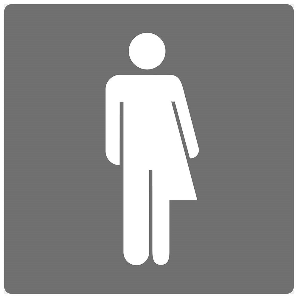 Route Acryl Genderneutraal,  grijs - 9 x 9 cm -  toiletten - WC - 4221090125 - EAN 8711234008060 - zelfklevend acrylaat 3 mm