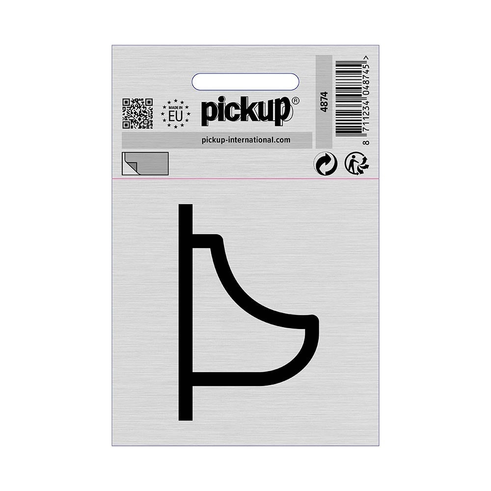 Route Alu Picto 80x80 mm - Urinoir - 4874 - EAN 8711234048745 - toiletten - WC - zelfklevend kunststof aluminiumlook alulook