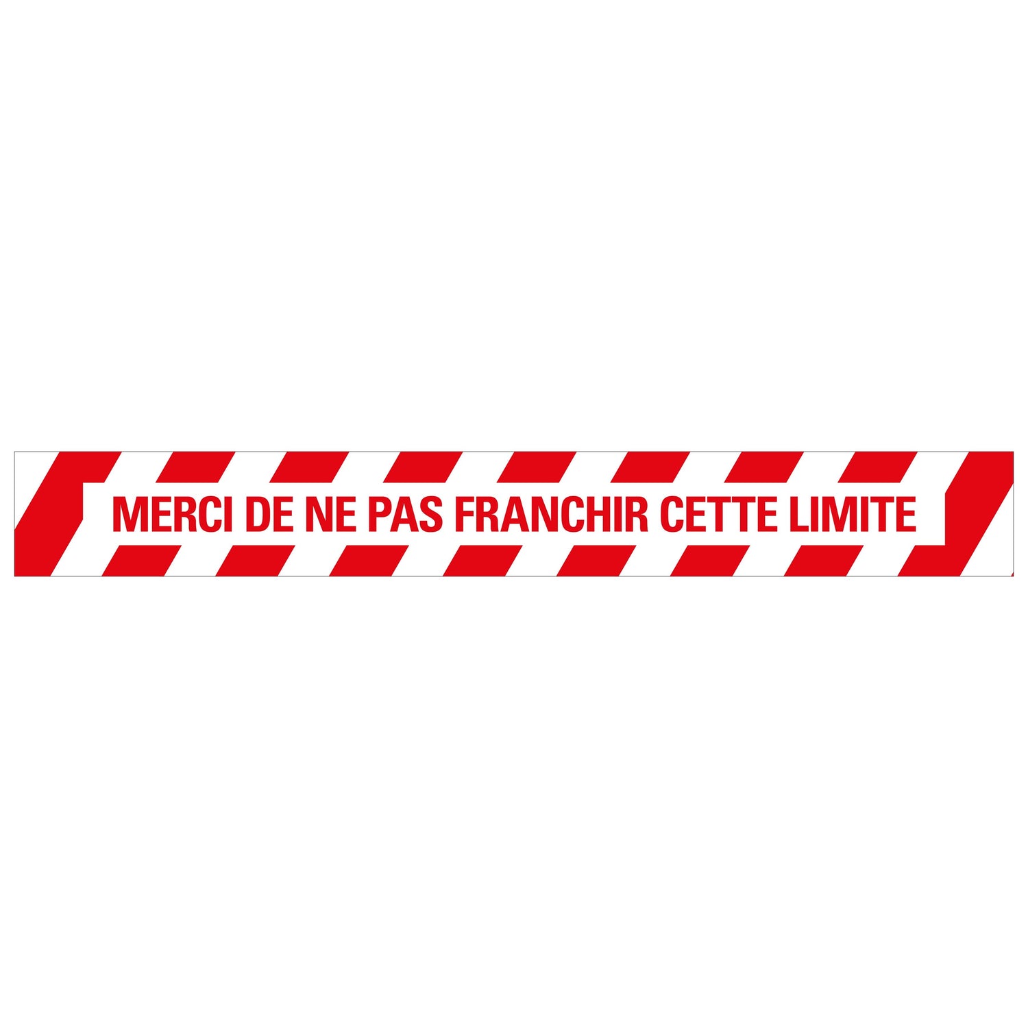 Autocollant au sol 100x800 mm rouge-blanc lamin‚ Merci de ne pas franchir cette limite - social distance distance sociale - 19  8199100812 EAN 8711234037749 vloersticker gelamineerd