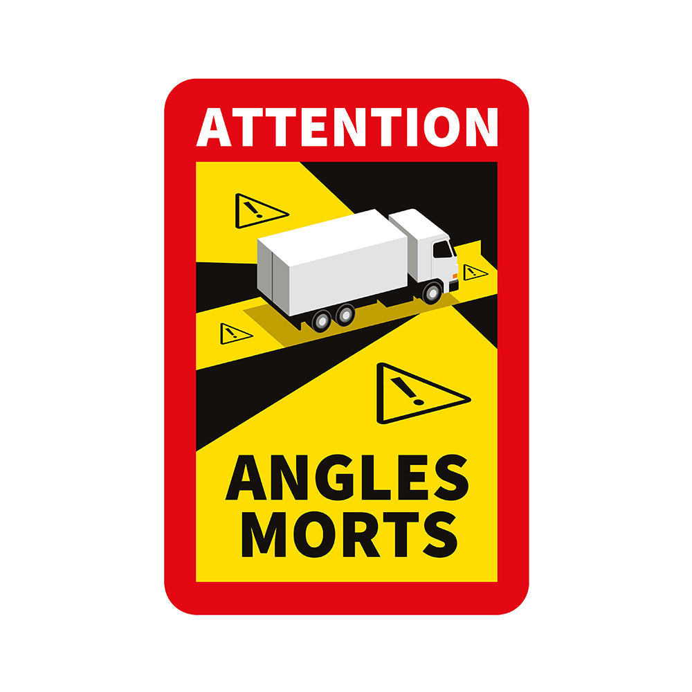 dode hoek sticker vrachtwagen 2 stuks - 25x17 cm - Angles Morts Transport de Marchandises vinyle adhesif 2 pcs 8199170002 EAN 8711234040978 Besluit nr. 2020-1396 van 17 november 2020 inzake de dodehoekborden op 
voertuigen met een maximaal toegestaan gewicht van meer dan 3,5 ton