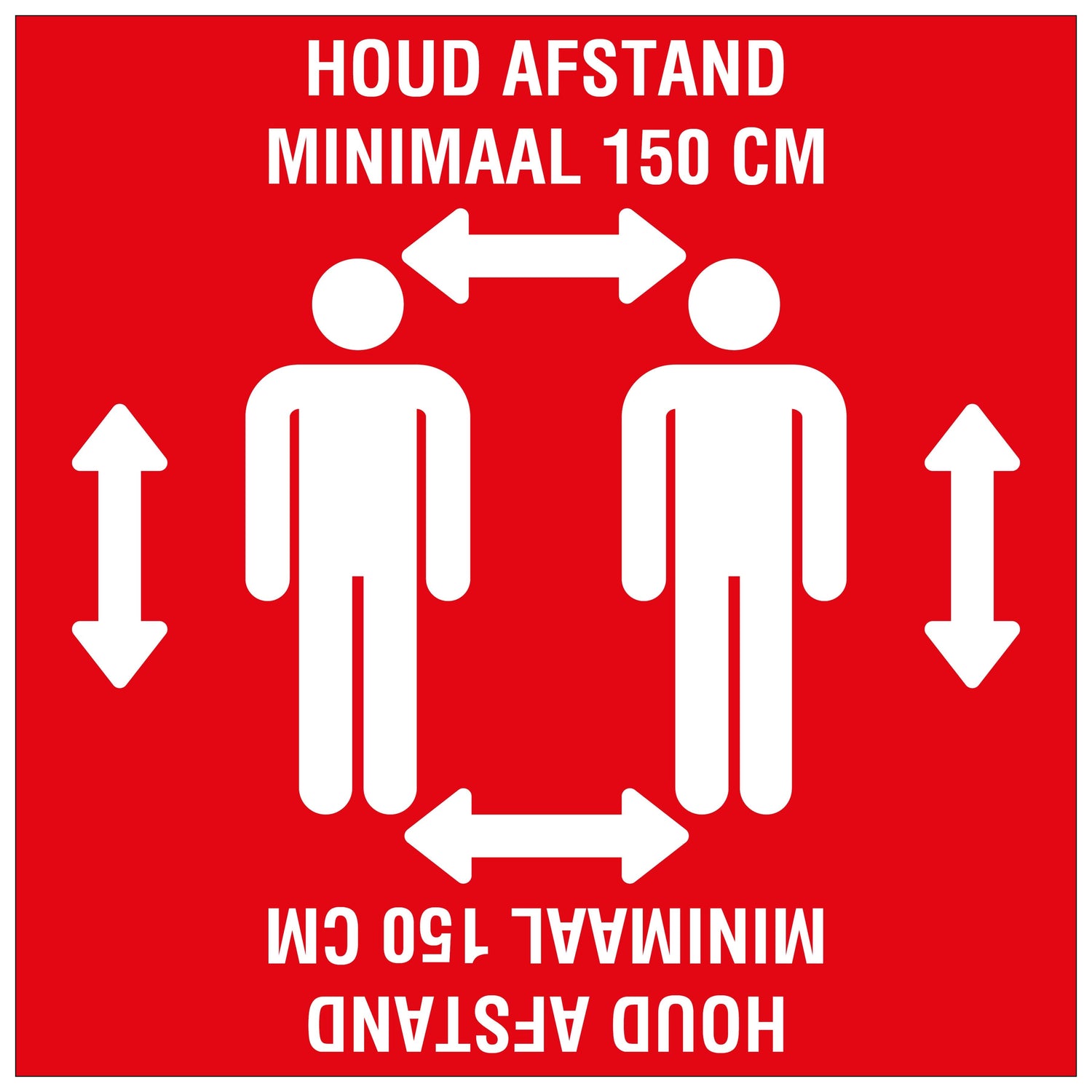 vloersticker 280x280 mm gelamineerd rood 8199280280 social distance 19 - EAN 8711234040725