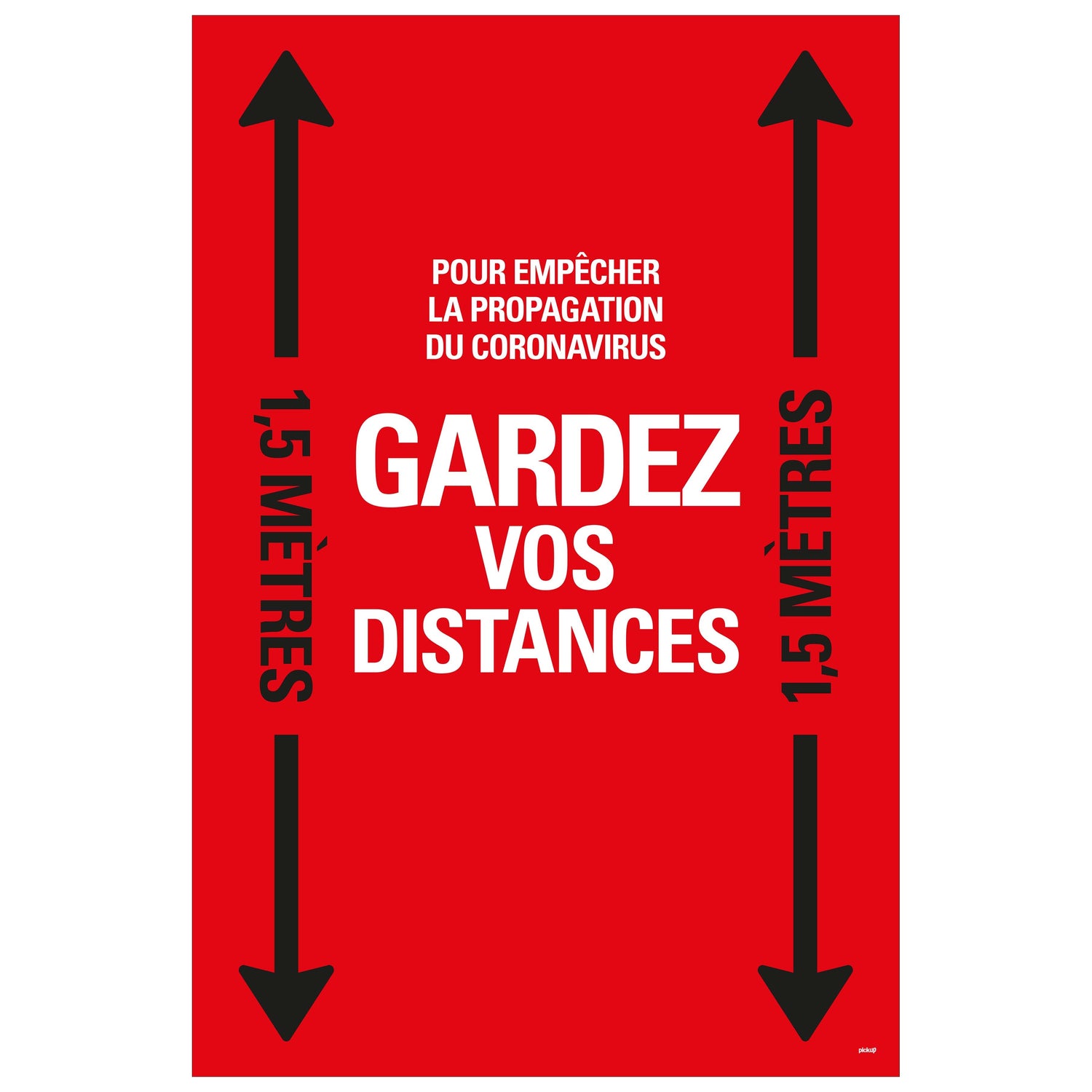 Autocollant au sol 900x600 mm rouge-noir lamin‚ GARDEZ VOS DISTANCES - social distance distance sociale - 19  8199600003 EAN 8711234040855 vloersticker gelamineerd