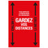 Autocollant au sol 900x600 mm rouge-noir lamin‚ GARDEZ VOS DISTANCES - social distance distance sociale - 19  8199600003 EAN 8711234040855 vloersticker gelamineerd